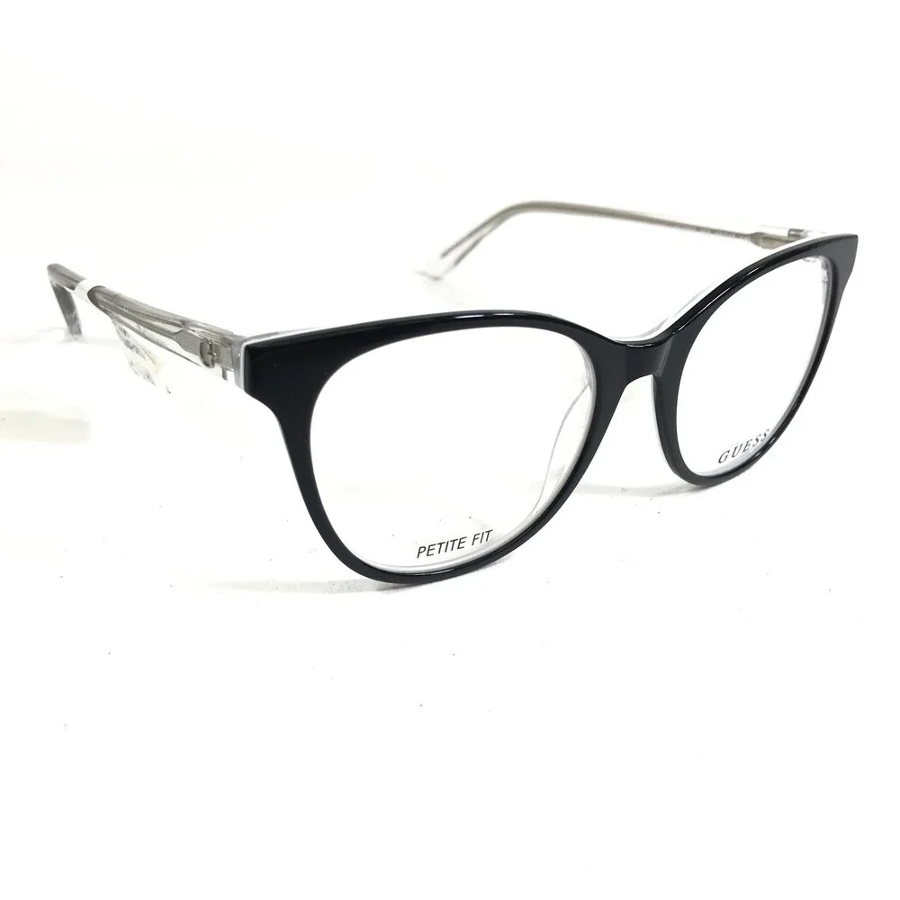 Guess Petite Fit Eyeglasses Frames GU2734 003 Black White Clear Round 49-17-140